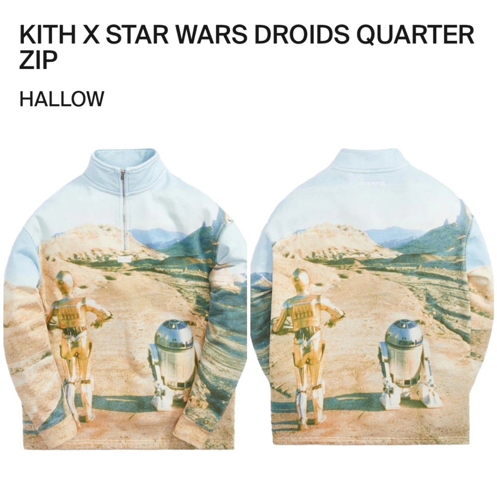KITH x Star Wars Tatooine Droids Quarter Zip Harlow Unisex XS!